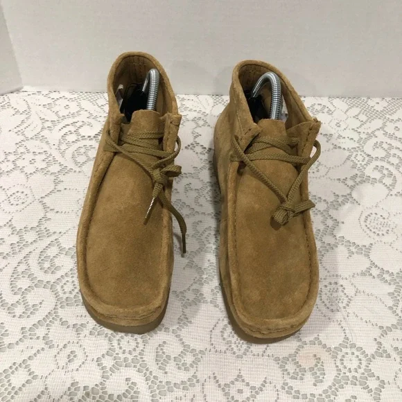 Clarks Wallaston Dark Sand Suede Boots Shoes Men’s Sz 8 - Picture 5 of 12